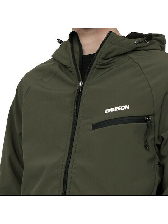 Winter Jacket Softshell Waterproof and Windproof Army Green