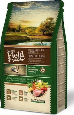 Sam's Field Junior Large 2.5kg Hrană Uscată cu Puține Cereale pentru Cățeluși de Rase Mari cu Pui și Cartofi