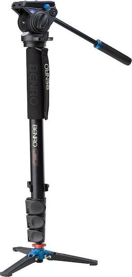 Benro Benro Fotografie- & Videostative A48FDS4 aus Aluminium mit Einfaches Fußbett mit Hydraulisch Integrierter Kopf und Maximalbelastung 6kg