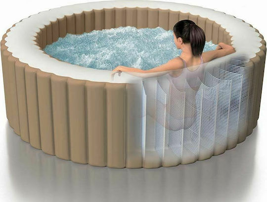 Intex Pure Spa Bubble Massage Piscină Rotundă PVC 1098lt Gonflabilă cu Hidromasaj 216x71cm Maro