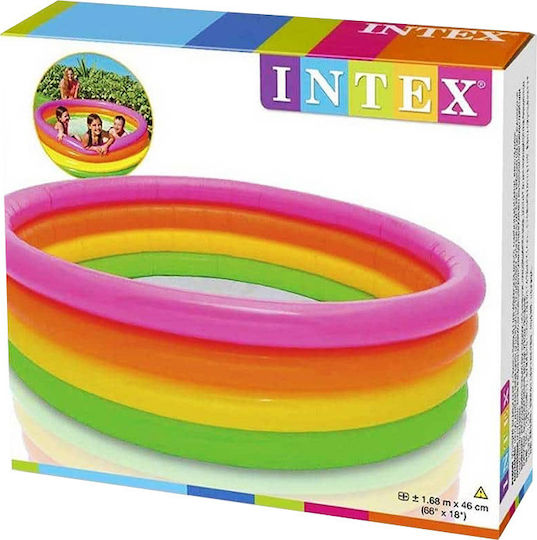 Intex Sunset Glow Children's Round Swimming Pool 780lt Inflatable 168x46cm Sunset Glow