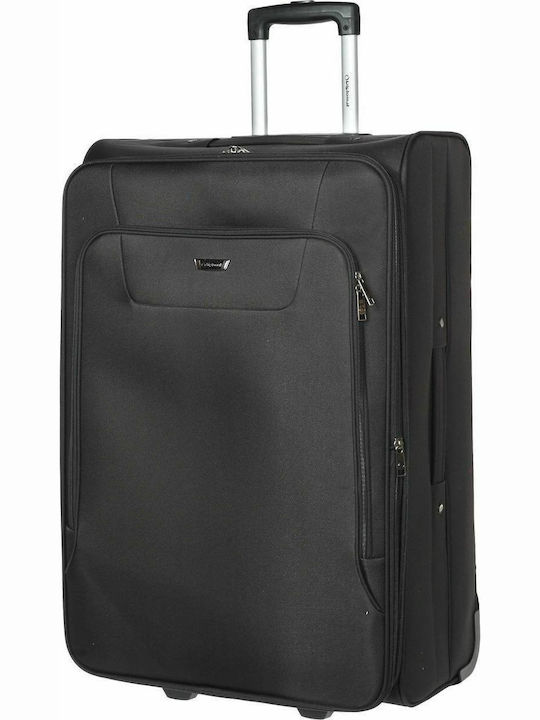 Diplomat Medium Fabric Black Suitcase With 2 Wheels Height 61cm