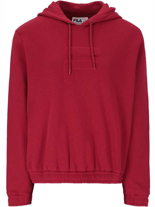 Long Women's Sweatshirt Hooded Burgundy