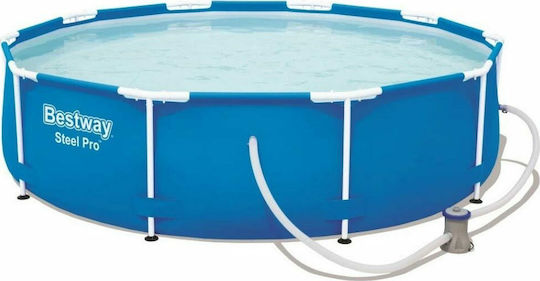 Bestway Steel Pro Στρογγυλή Πισίνα PVC 4678lt με Μεταλλικό Σκελετό 305x76εκ. Μπλε