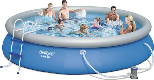Bestway Στρογγυλή Πισίνα PVC 9677lt Φουσκωτή 457x84εκ. Μπλε