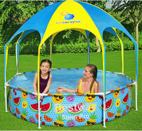 Bestway Piscină Rotundă Pentru Copii PVC 1688lt Cu Cadru Metalic 244x51cm Albastru