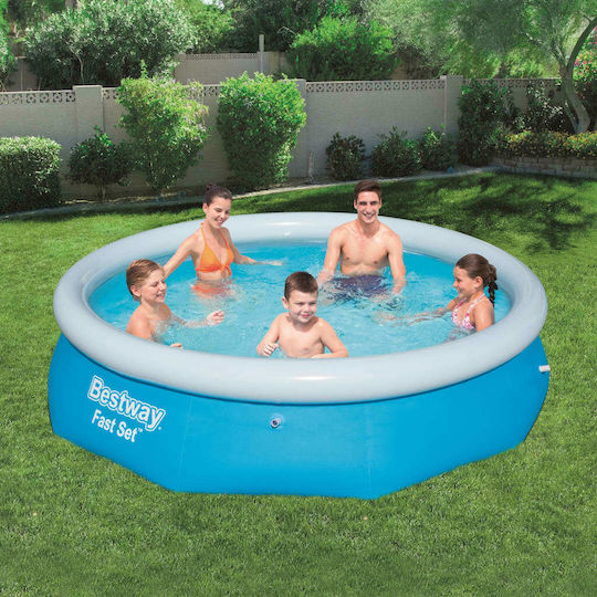 Bestway Скръгъл Басейн PVC 3800л Надуваем 305x76см Светлосин