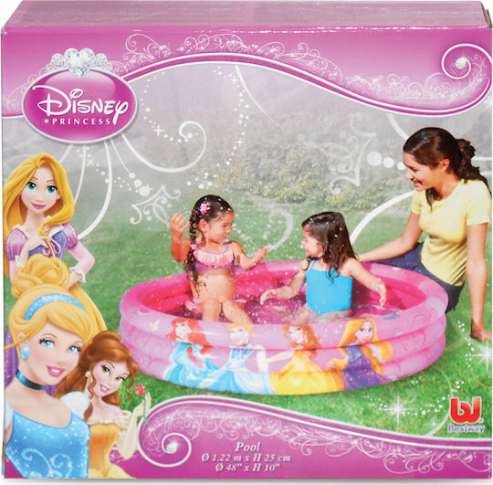 Bestway Children's Round Swimming Pool 140L Inflatable 122x25cm Princess Pink