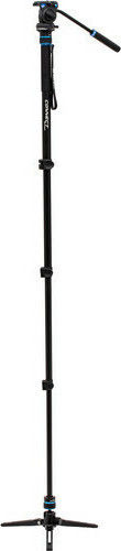 Benro MCT28AFS2 Aluminium Monopod & S2 Videokopf aus Aluminium mit Dreibeinbasis mit Hydraulischer Kopf und Belastbarkeit 2,5kg