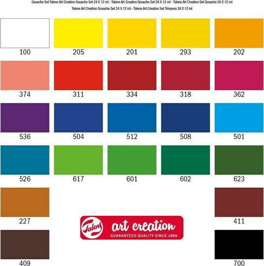 Royal Talens Art Creation Gouache Tempera Paints Multicolour in Tube 12ml 24pcs