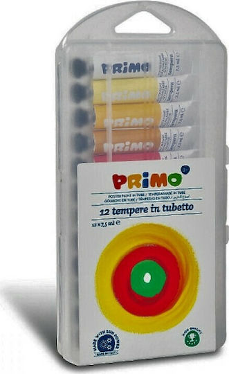 Primo Τέμπερες Ζωγραφικής Πολύχρωμες σε Σωληνάριο 12ml 12τμχ