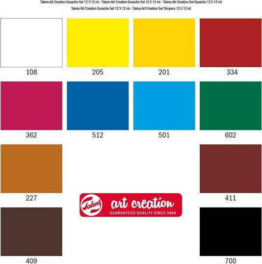 Royal Talens Art Creation Gouache Τέμπερες Ζωγραφικής Πολύχρωμες σε Σωληνάριο 12ml 12τμχ