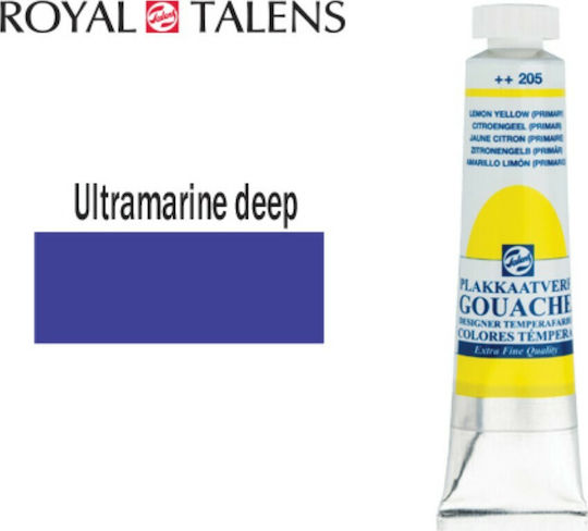 Royal Talens Extra Fine Tempera Paints Ultramarine Deep 506 in Tube 20ml 3pcs