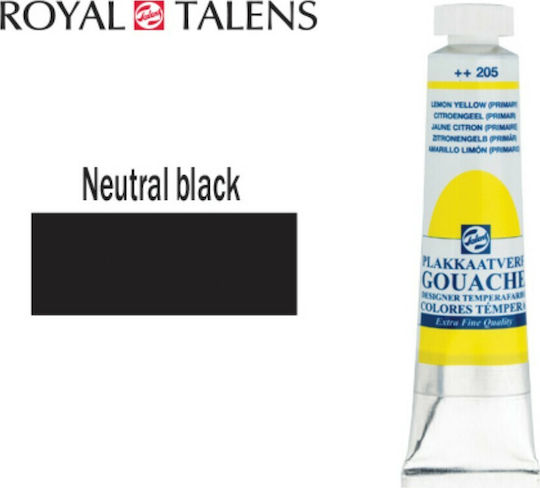 Royal Talens Extra Fine Tempera de Pictură Negru neutru 737 în Tubular 20ml 3buc