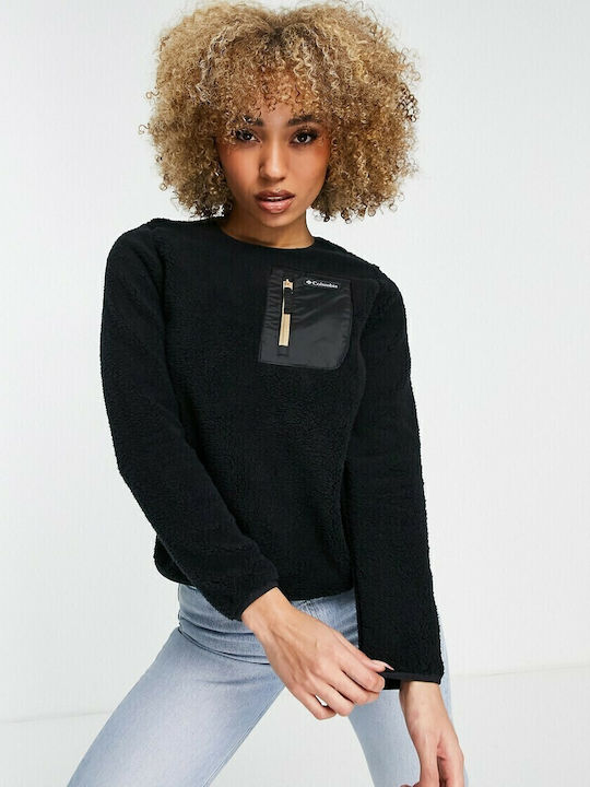West Bend Winter Women's Fleece Blouse Long Sleeve Black
