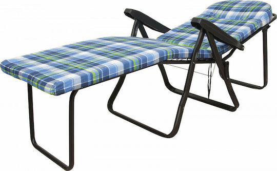 Escape Lounger-Armchair Beach with Recline 7 Slots Green/Blue 59x48x105cm
