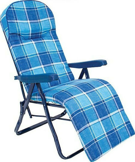 Escape Lounger-Armchair Beach with Recline 6 Slots Blue 105cm