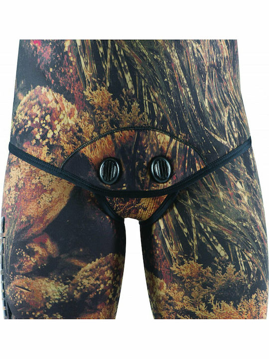 Mares Illusion 50 Divisible Wetsuit Shaved with Chest Pad for Speargun Camouflage Brown 5mm