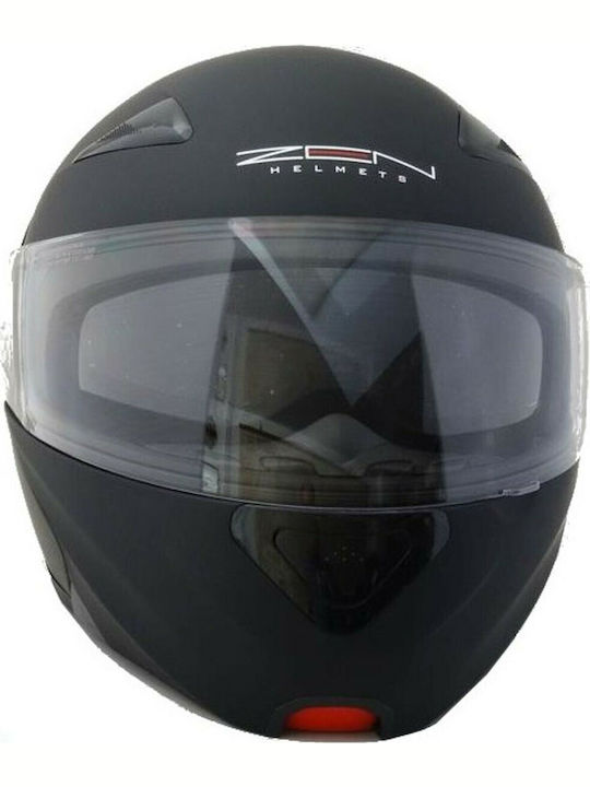 Zen ZN-301 Black Matt Motorcycle Helmet Flip-Up ECE 22.05 with Sunvisor