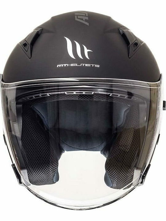 MT Avenue Matt Black Motorcycle Helmet Jet ECE 22.05 1300gr with Sunvisor