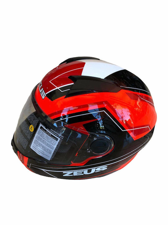 Zeus ZS-811 Fluor Orange AL5 Red Κράνος Μηχανής Full Face DOT / ECE 22.05 1380gr