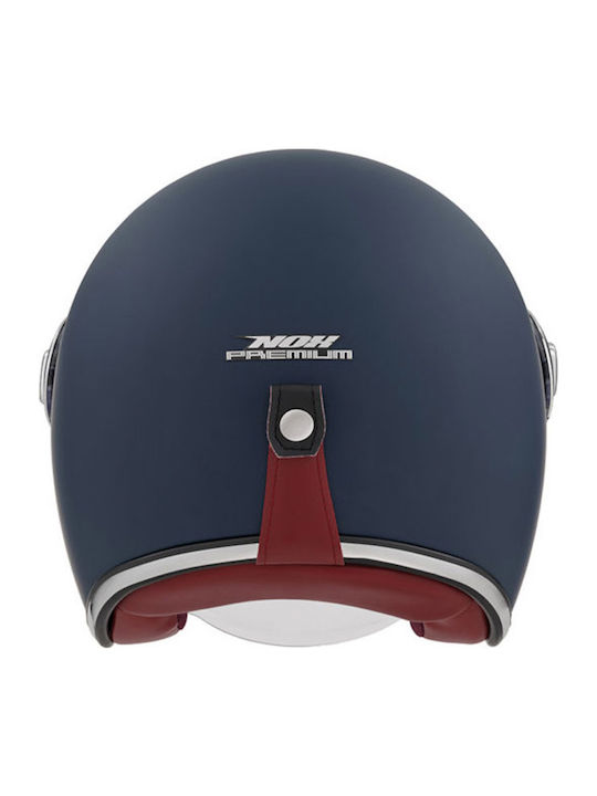 Nox Heritage Matt Blue Motorcycle Helmet Jet 1350gr with Sunvisor