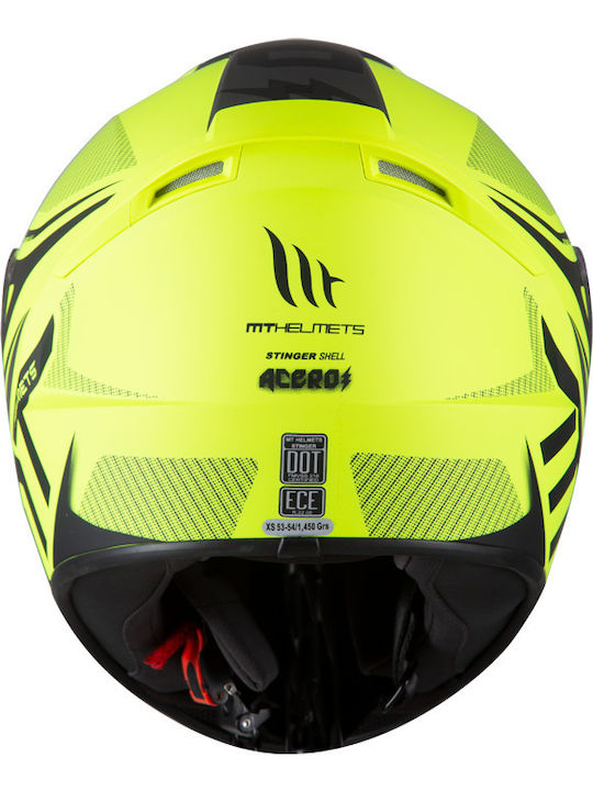 MT Stinger Acero Mat Fluo Yellow Κράνος Μηχανής Full Face 1450gr