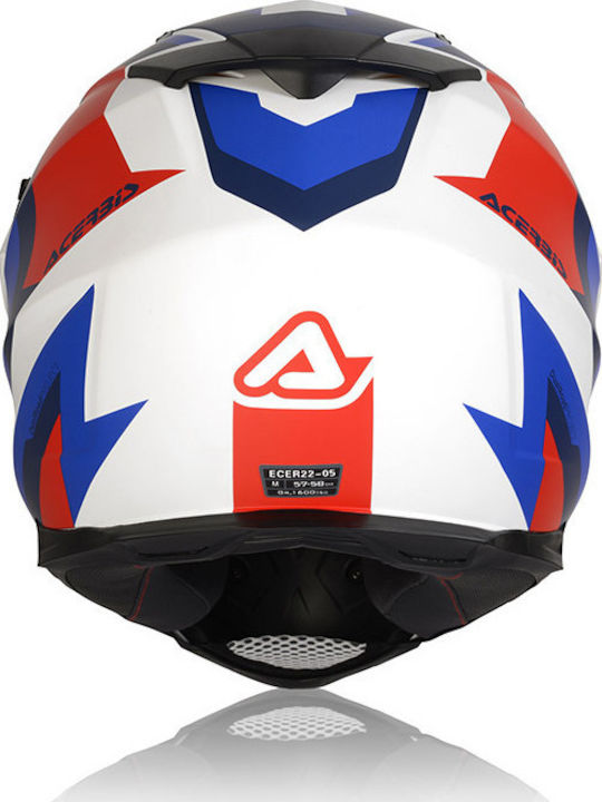 Flip FS-606 White/Blue/Red Κράνος Μηχανής On-Off ECE 22.05 1560gr