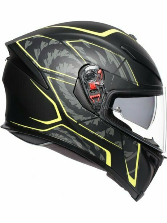 AGV K-5 S Tornado Max Pinlock Full Face Helmet with Pinlock and Sun Visor DOT / ECE 22.05 1530gr Black/Yellow Fluo 210041A2MY039004