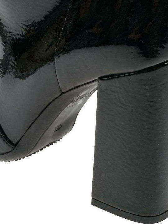 Damenstiefel aus Lackleder mit hohem Absatz Schwarz