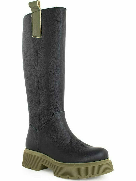 BeOn WOMEN LEATHER BOTH NAOMI BOOTS BLACK