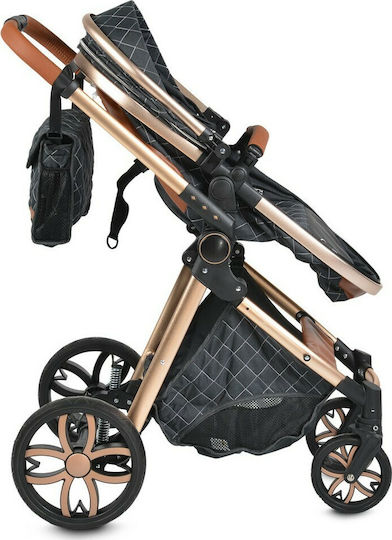 Cangaroo Alma Adjustable 3 in 1 Baby Stroller Suitable for Newborn Dark Grey 7.5kg