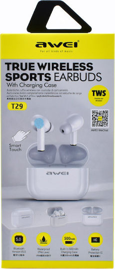 Awei T29 In-ear Bluetooth Handsfree Earphones with Sweat Resistance and Charging Case White