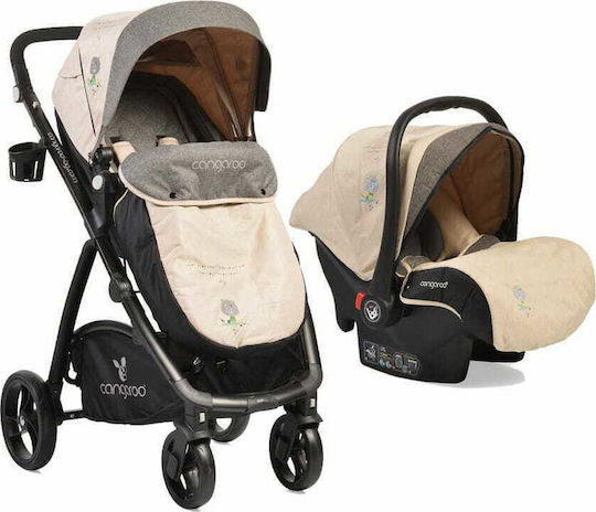 Cangaroo Stefanie 3 in 1 Ρυθμιζόμενο Καρότσι 3 σε 1 Kατάλληλο για Nεογέννητο Μπεζ 11kg