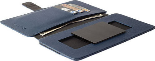 Krusell Leather Malmo Flipwallet Slide Buchhülle bis 4.5" Blau