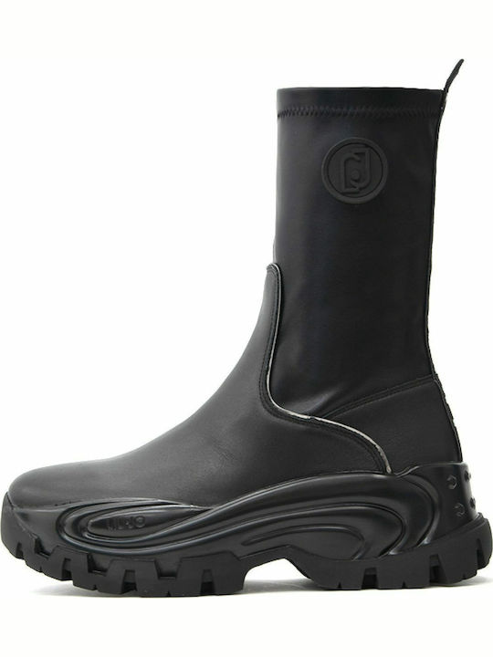 Wave 16 Leather Women's Ankle Boots Black