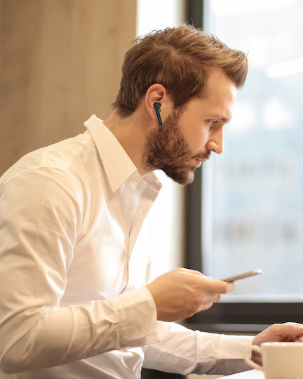 BlitzWolf BW-FYE8 In-ear Bluetooth Handsfree Ακουστικά με Αντοχή στον Ιδρώτα και Θήκη Φόρτισης Μαύρα