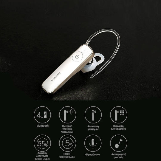 Remax RB-T8 Earbud Bluetooth Handsfree Earphone White