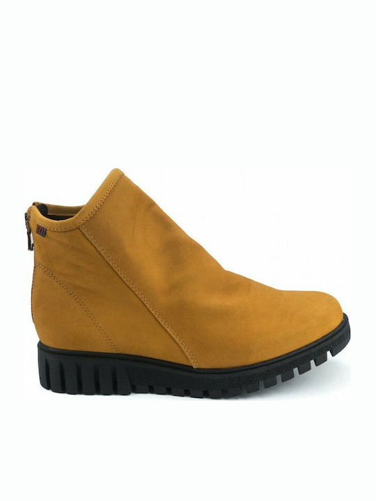 Wildleder Stiefeletten Damen Gelb