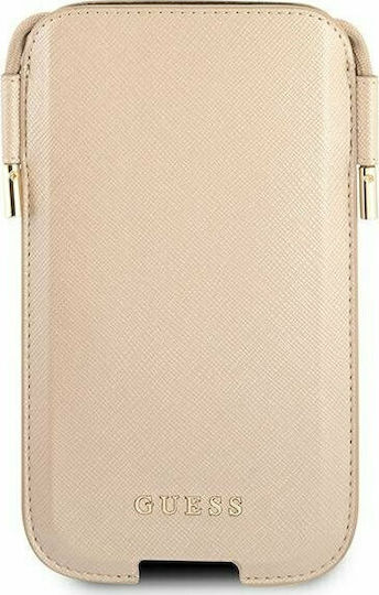 Guess Saffiano Pliculeț până la 6.1" Auriu GUHCP12MSAPSLG