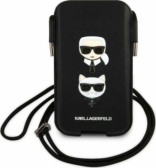 Karl Lagerfeld Saffiano Karl & Choupette Head L Sock & Pouch Μαύρο