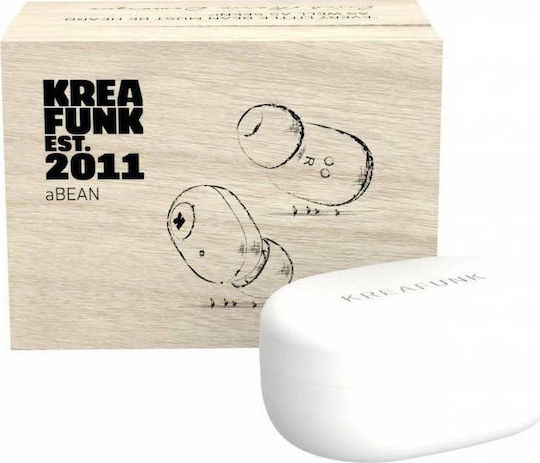 Kreafunk aBEAN In-ear Bluetooth Handsfree Ακουστικά με Θήκη Φόρτισης Λευκά