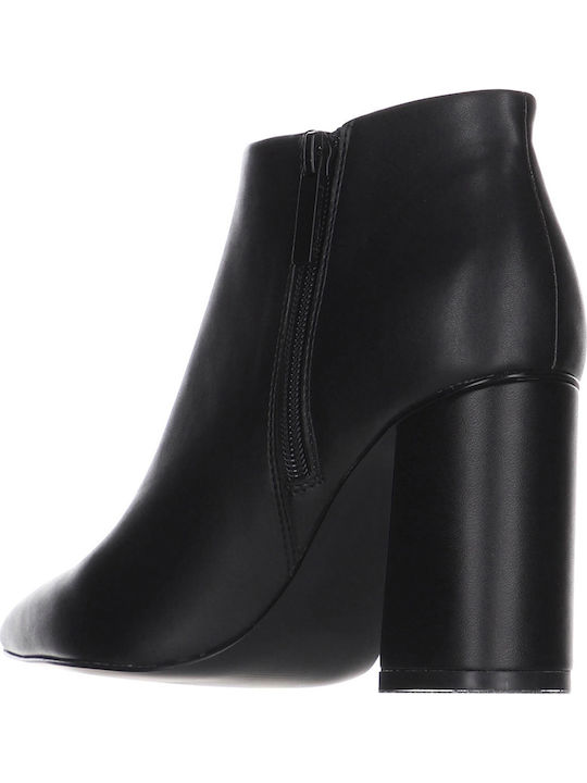 Zain Leather Women's Ankle Boots with High Heel Black