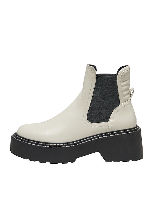 Bossi2 Damen Chelsea Stiefeletten Off White