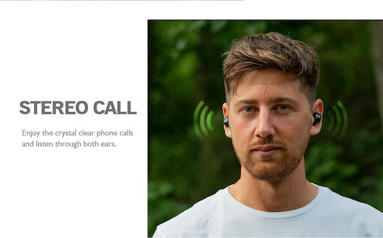Firefly Pro In-ear Bluetooth Handsfree Ακουστικά με Θήκη Φόρτισης Μαύρα