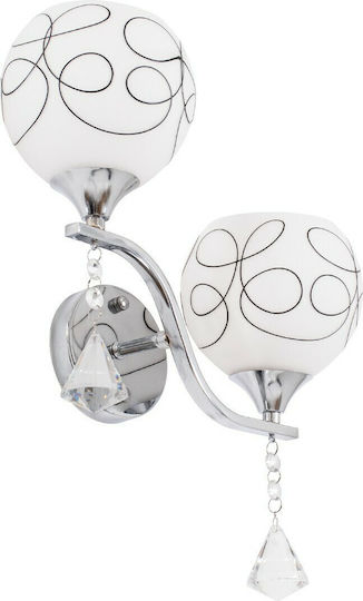 GloboStar Canter Modern Lamp Wall with Socket E27 Transparent 32x15x40cm