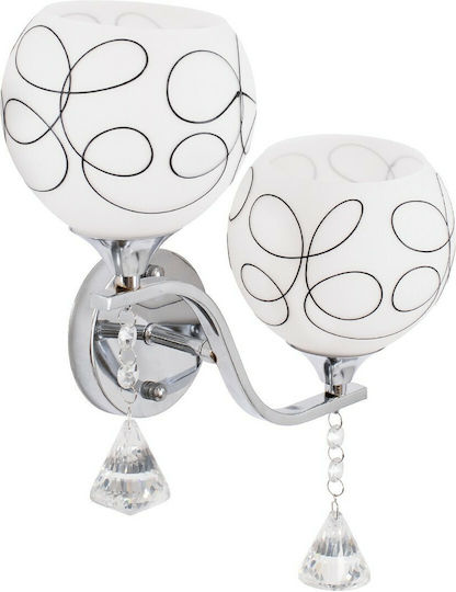 GloboStar Canter Modern Lamp Wall with Socket E27 Transparent 32x15x40cm