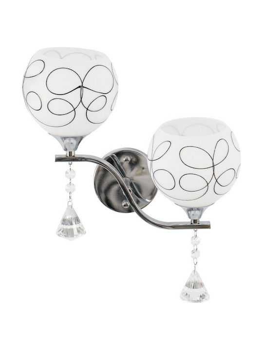 GloboStar Canter Modern Lamp Wall with Socket E27 Transparent 32x15x40cm