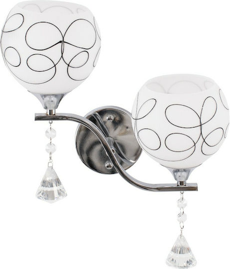 GloboStar Canter Modern Lamp Wall with Socket E27 Transparent 32x15x40cm