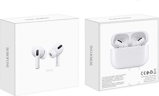 Borofone BW03 Plus In-Ear Bluetooth-Freisprecheinrichtung Kopfhörer mit Ladeetui Weiß